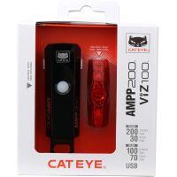 SET BATERIJSKIH SVETALA CATEYE AMPP200&VIZ100 (USB-C/USB-C) SVETLO PREDNJE HL-EL042N/SVETLO ZADNJE TL-LD800NB